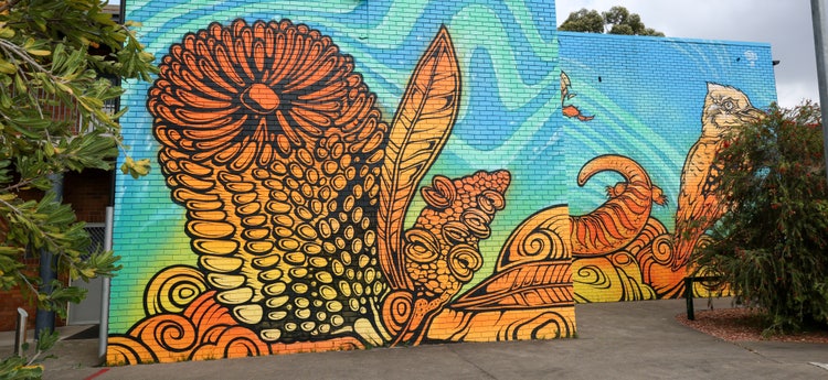 One of our colourful murals